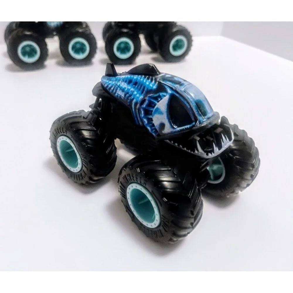 MATTEL HOT WHEELS MONSTER TRUCKS X-RAY 4 PACK LOOSE HOTWEILER SHARK WREAK ETC